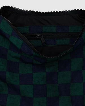 Medium Crescent Bag - Navy Green Check