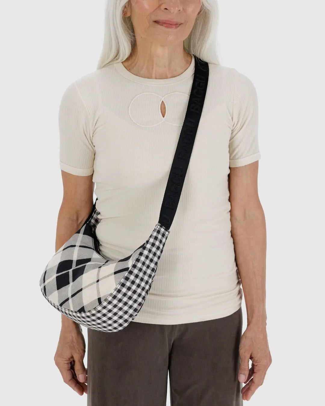 Small Crescent Bag - Mixed Plaid