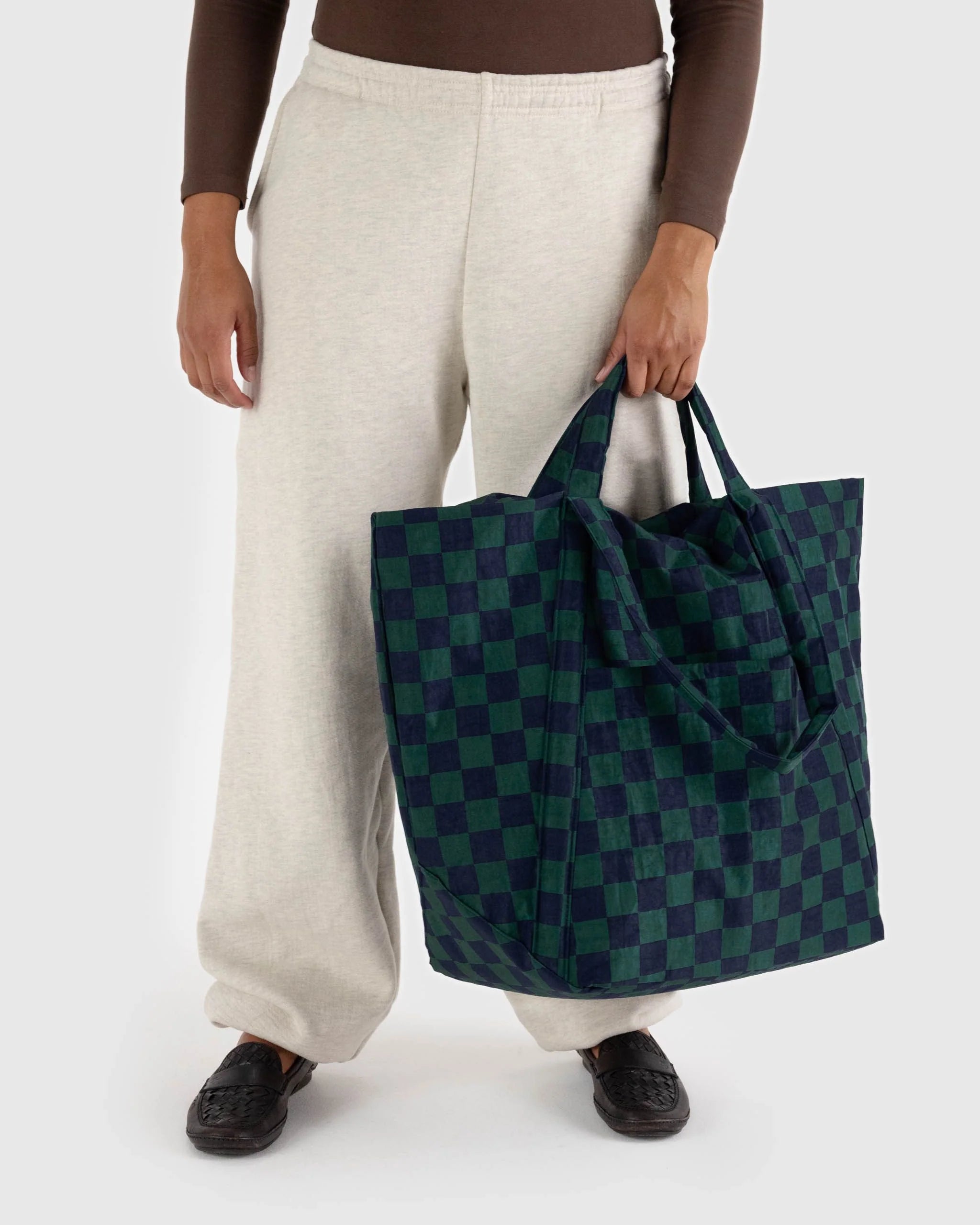 Travel Cloud Bag - Navy Green Check