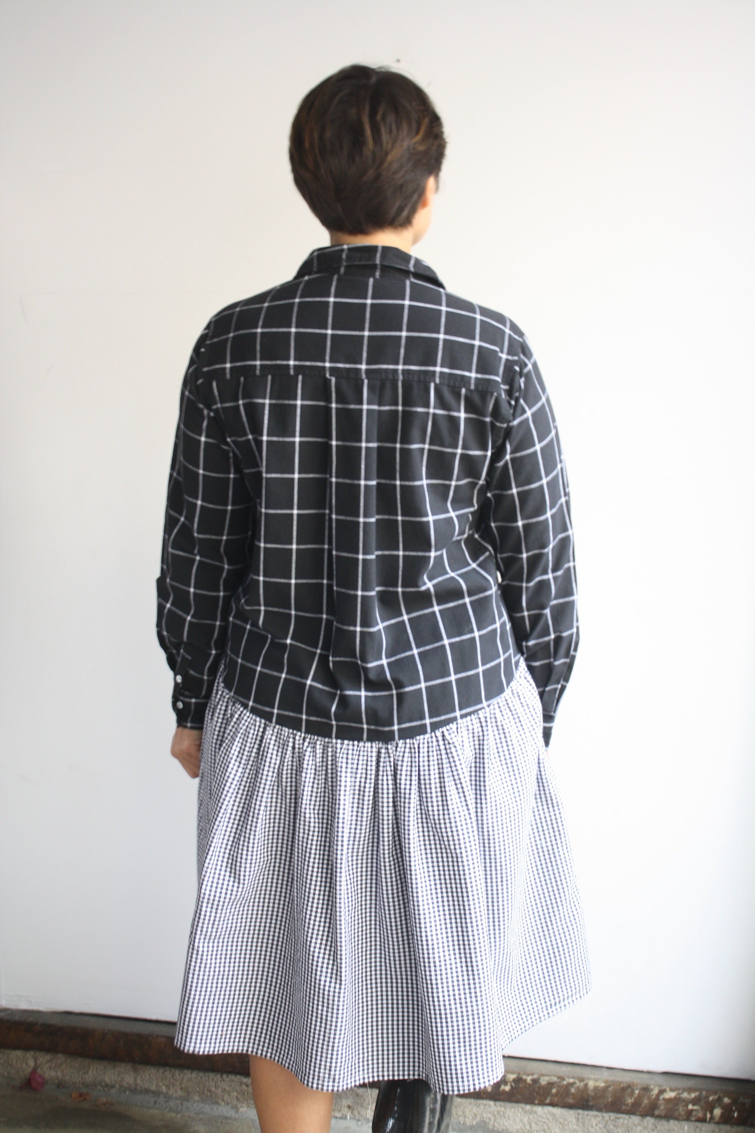 Hedy Dress 14 - Black Grid/Black Gingham