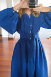 Cleo Dress - Royal Blue Linen