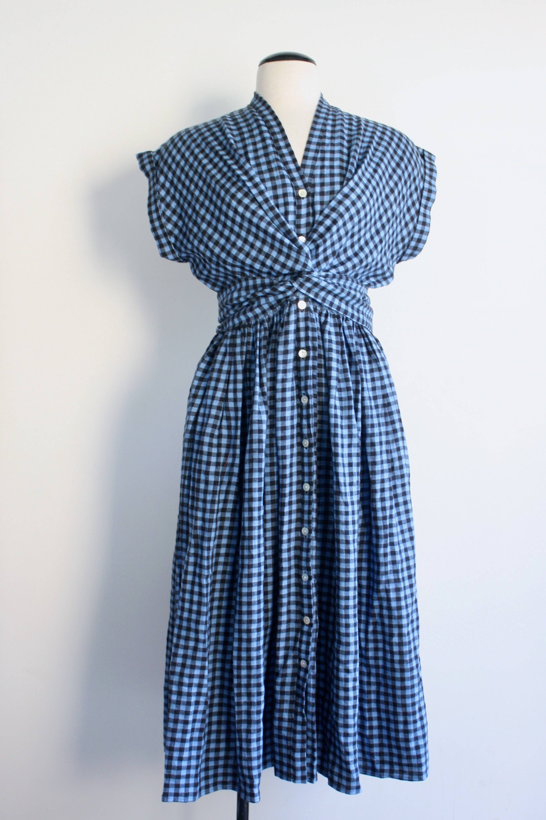 Marina Dress - Blue/Black Check