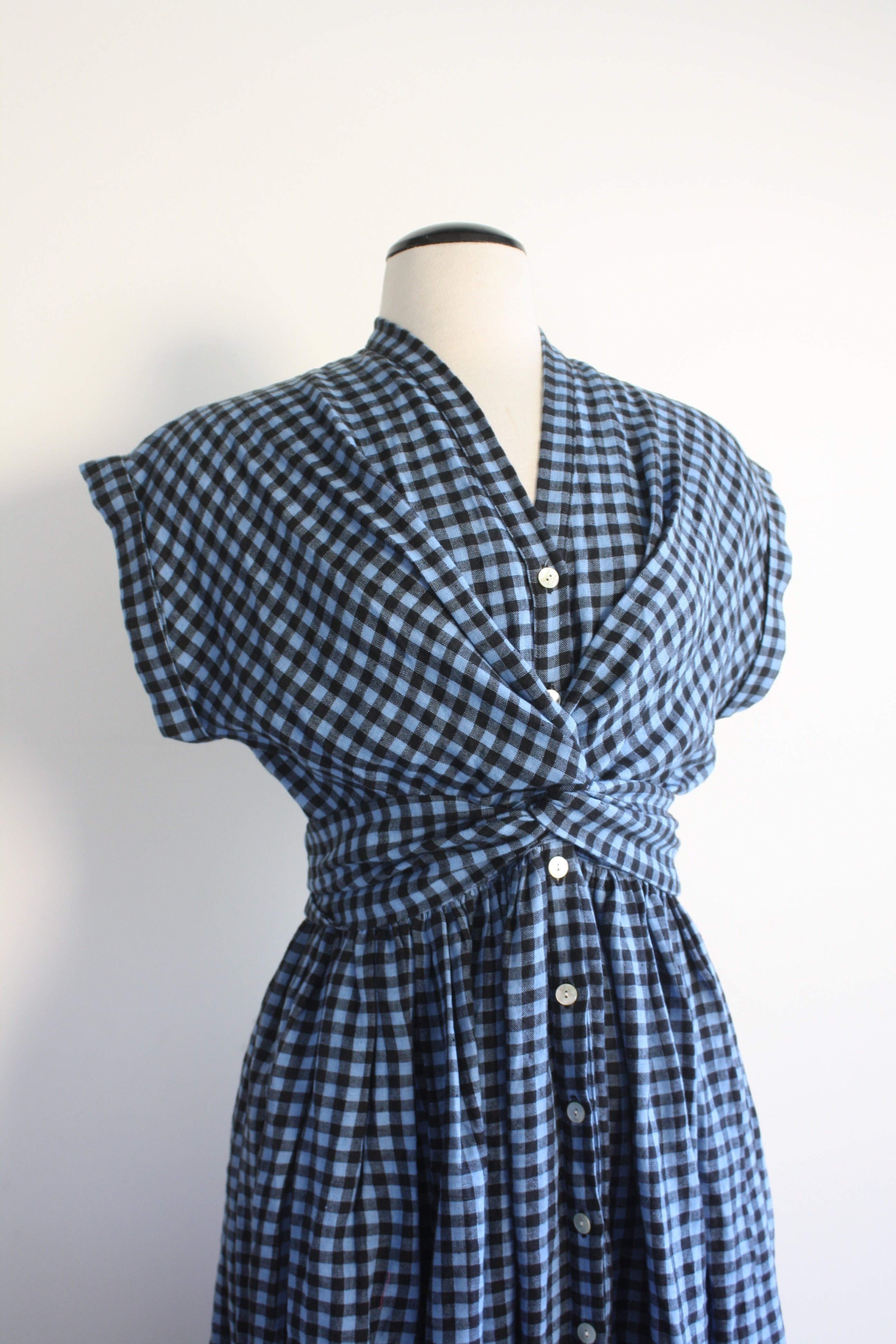 Marina Dress - Blue/Black Check