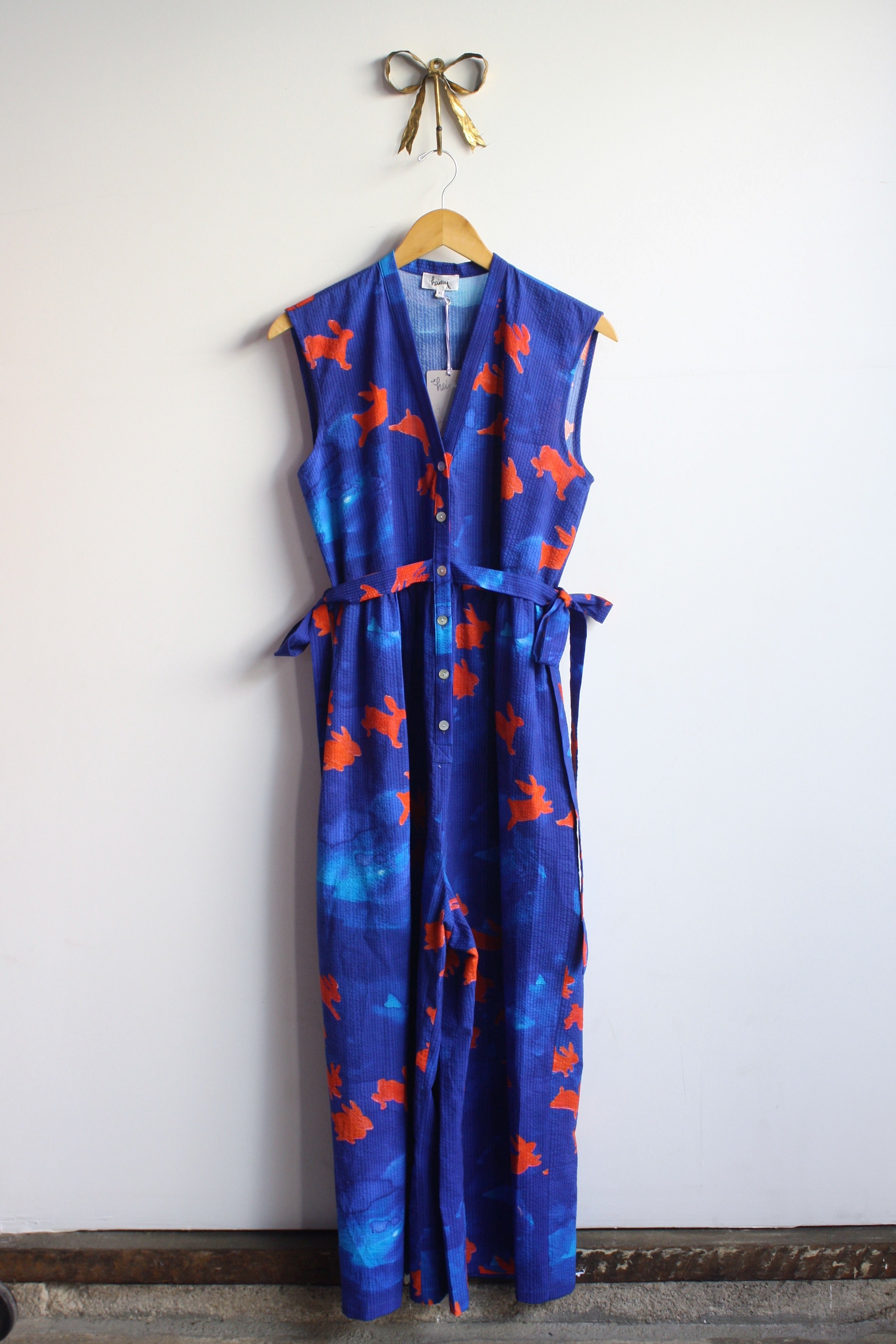 Mistral Jumpsuit - Blue/Red Bunnies