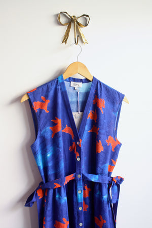 Mistral Jumpsuit - Blue/Red Bunnies