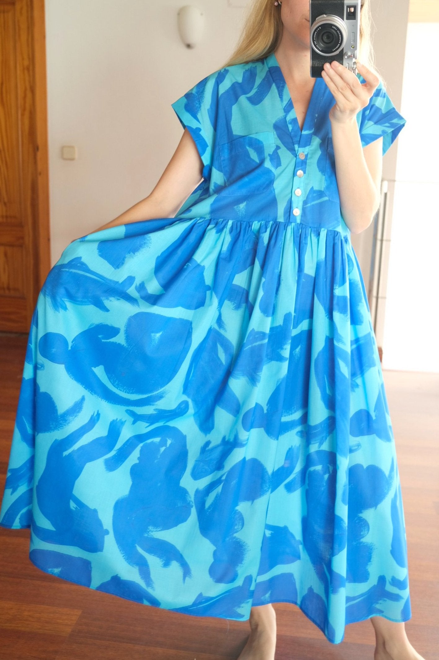 Noe Dress - Aqua Girls and Fish