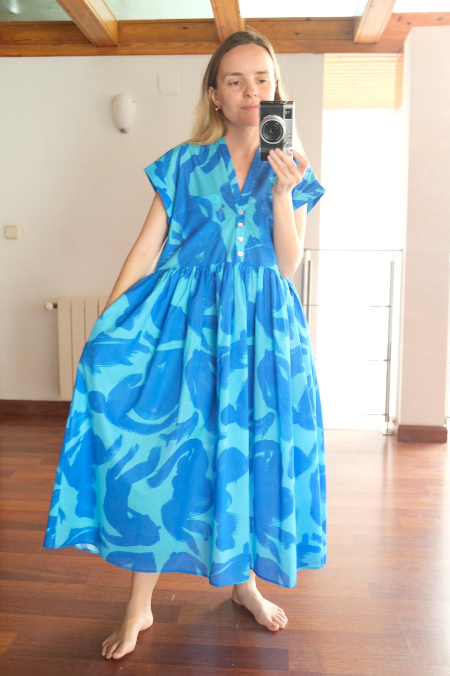 Noe Dress - Aqua Girls and Fish