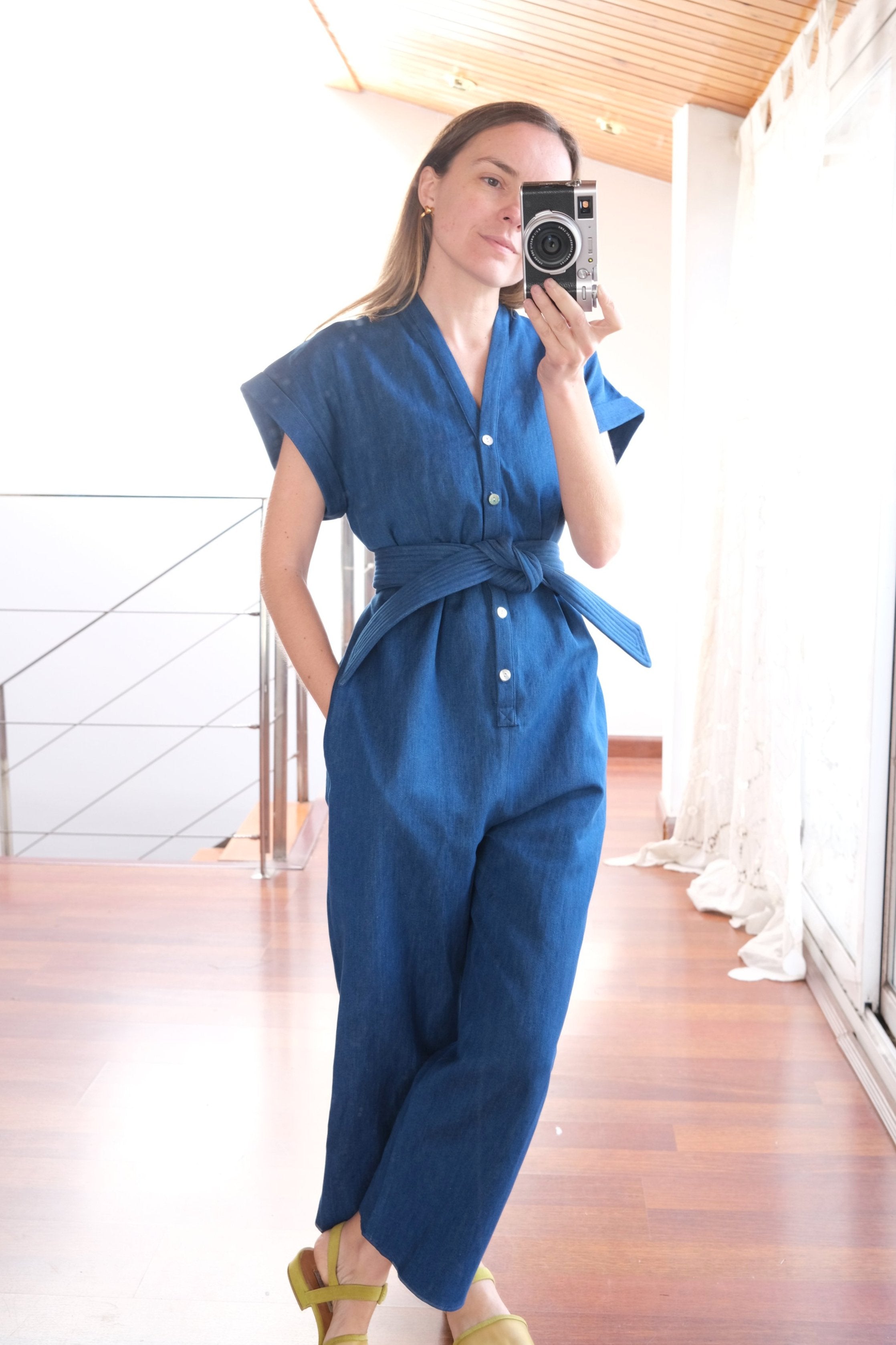 Aiko Jumpsuit - Indigo Cotton/Linen Denim