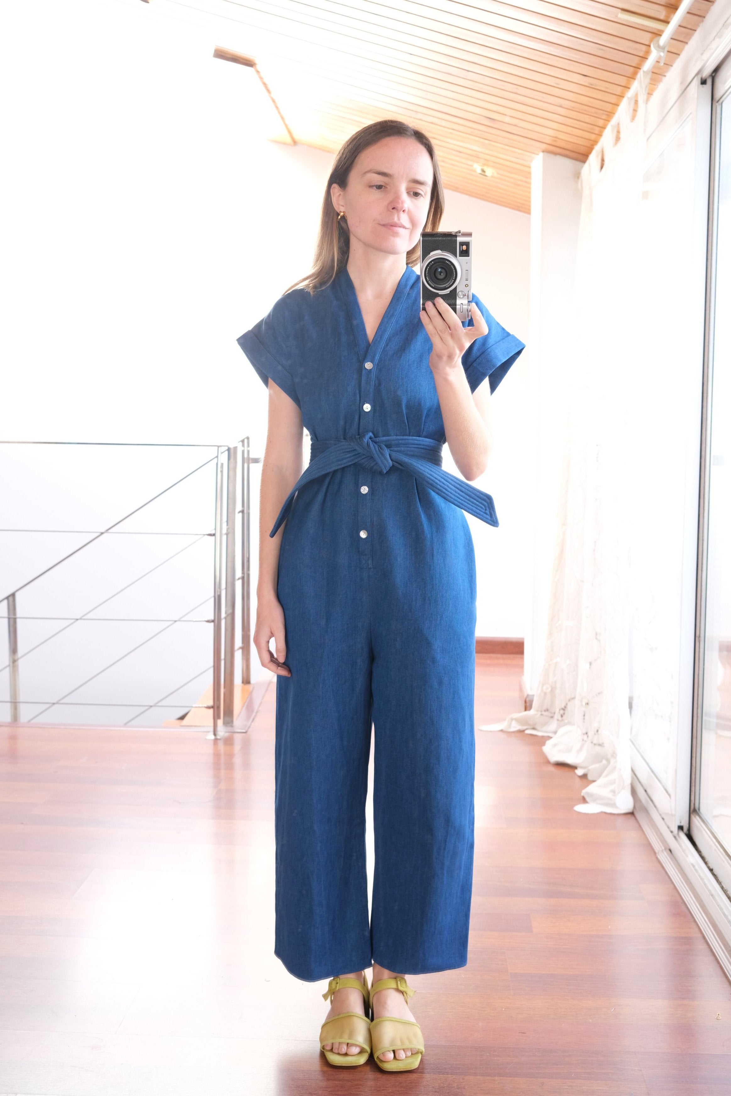 Aiko Jumpsuit - Indigo Cotton/Linen Denim