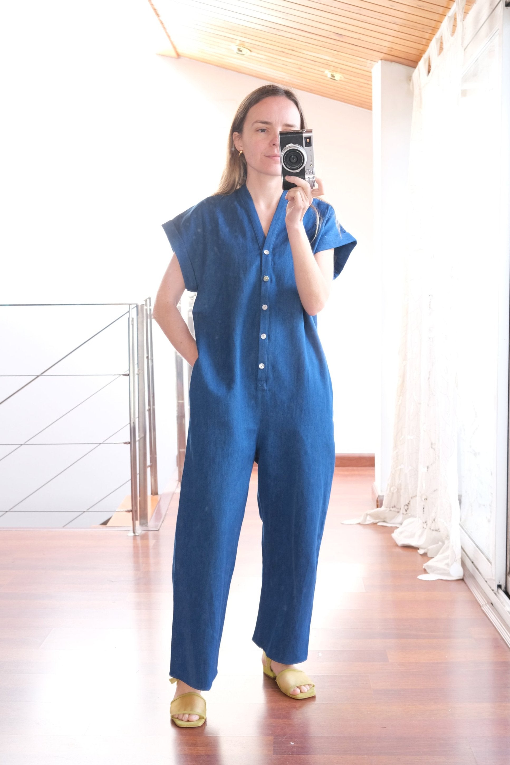 Aiko Jumpsuit - Indigo Cotton/Linen Denim