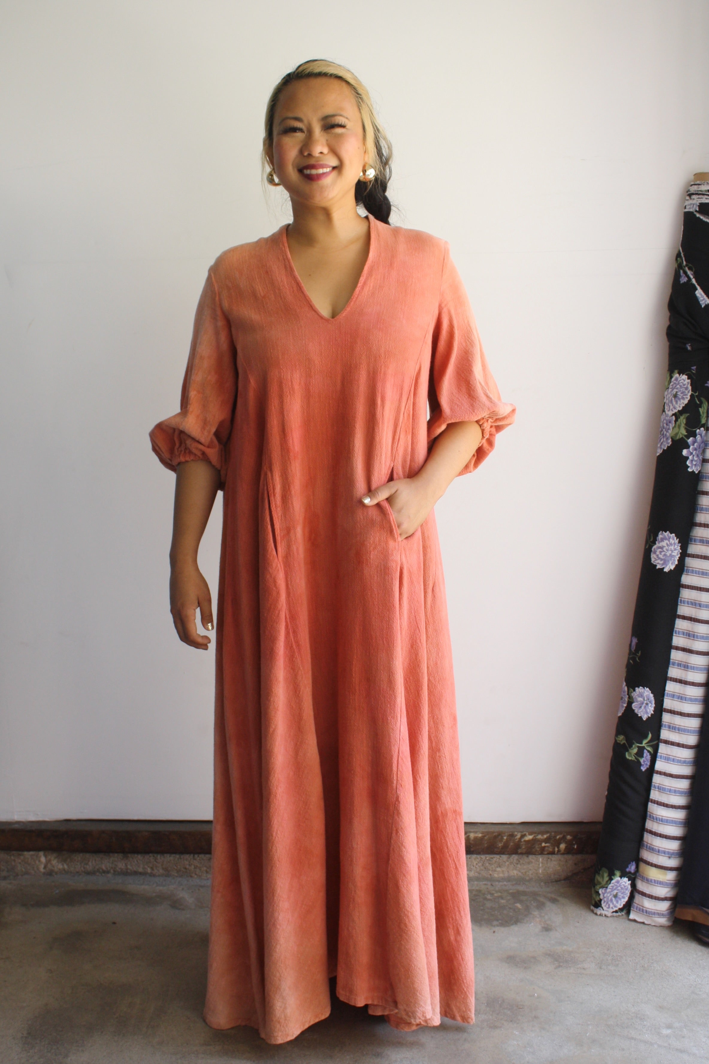Cassandra Caftan - Hand-dyed Madder 3