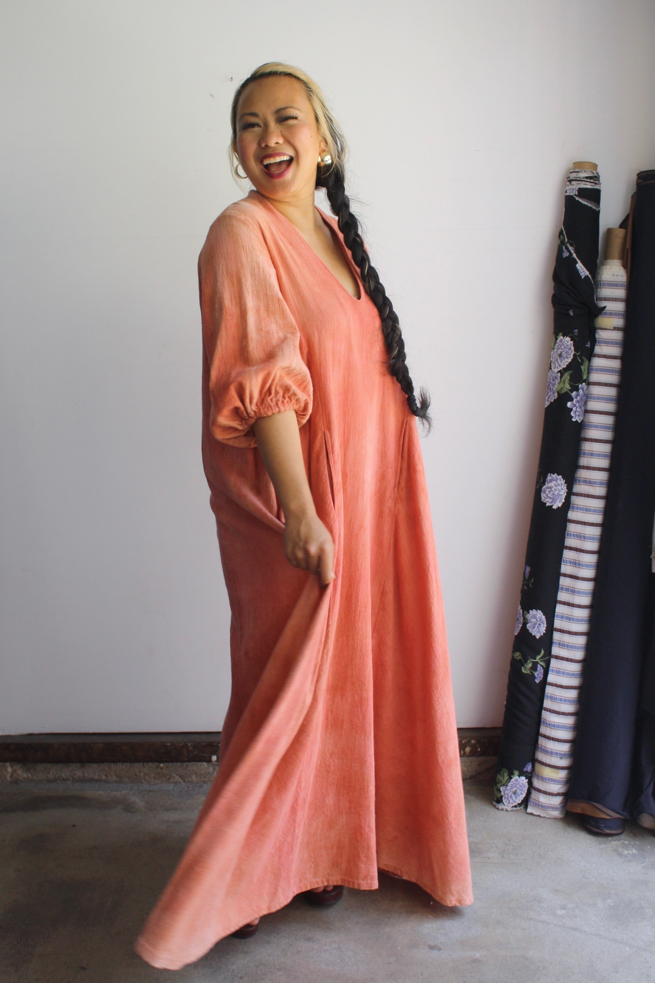 Cassandra Caftan - Hand-dyed Madder 3