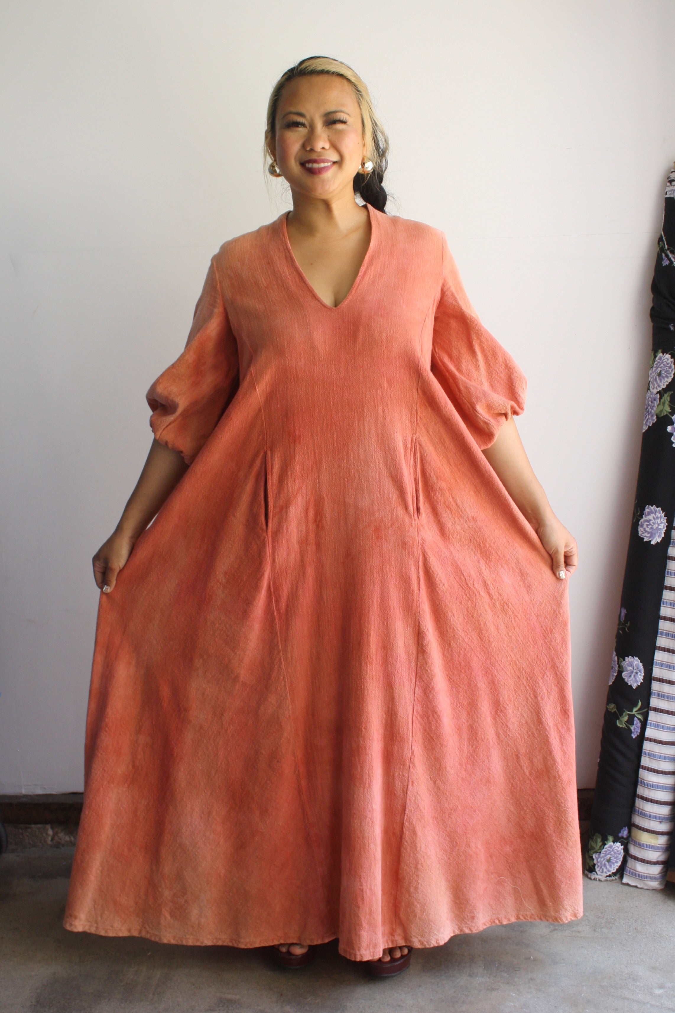 Cassandra Caftan - Hand-dyed Madder 3