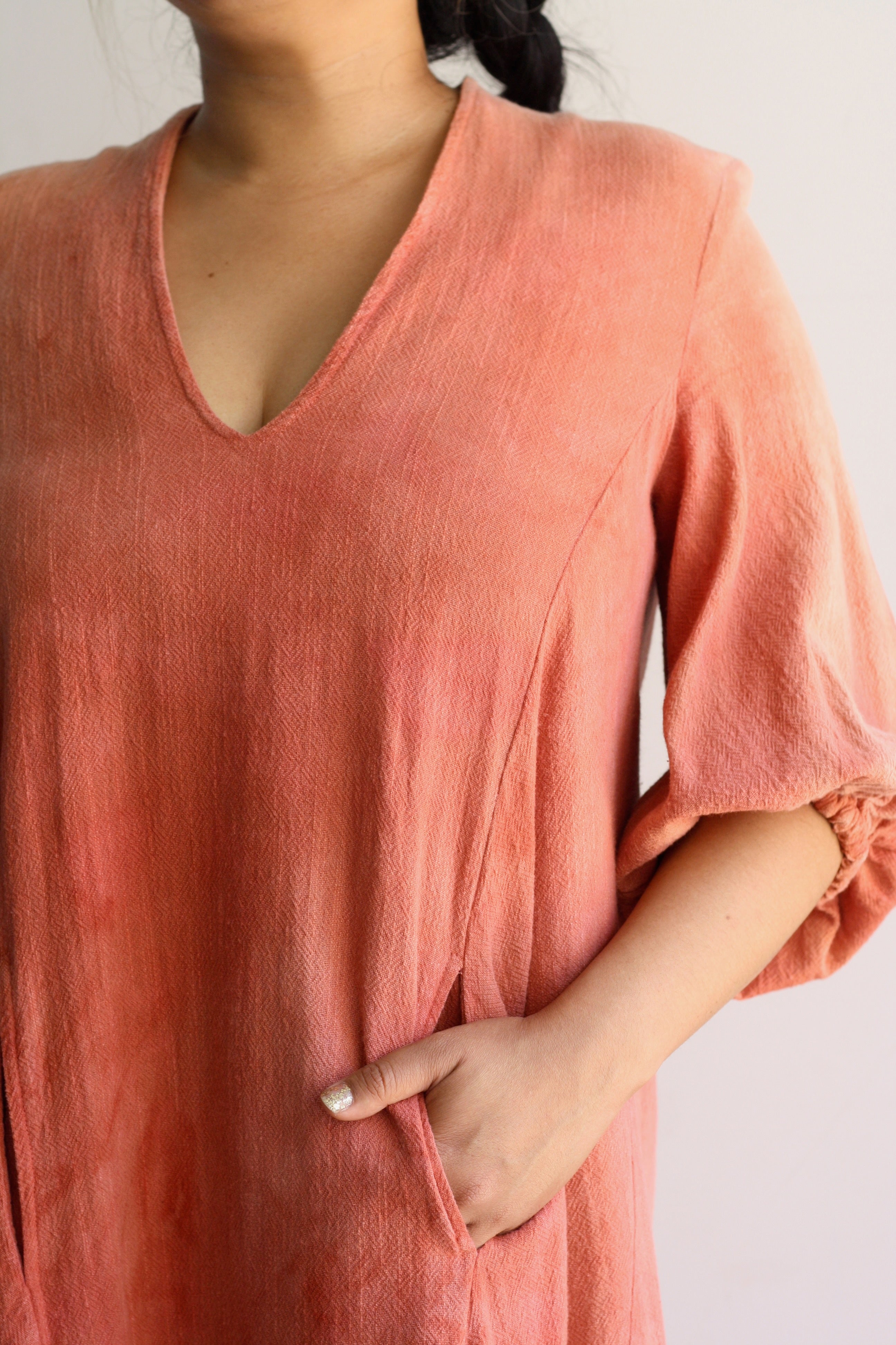 Cassandra Caftan - Hand-dyed Madder 3
