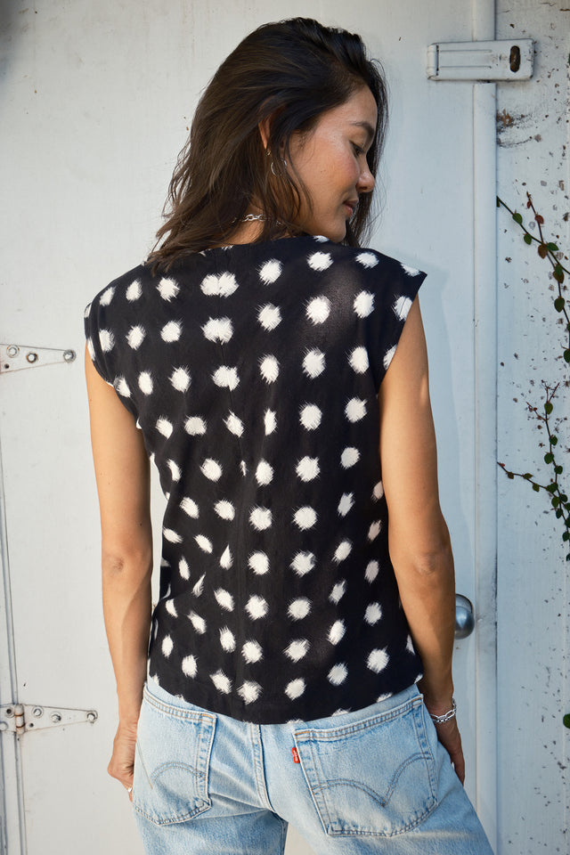 Violet Top - Polka Dot Ikat