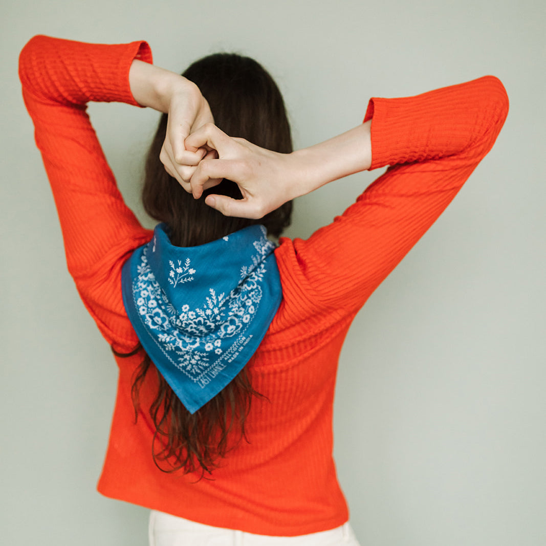Cotton Bandana - Azure Blue Field