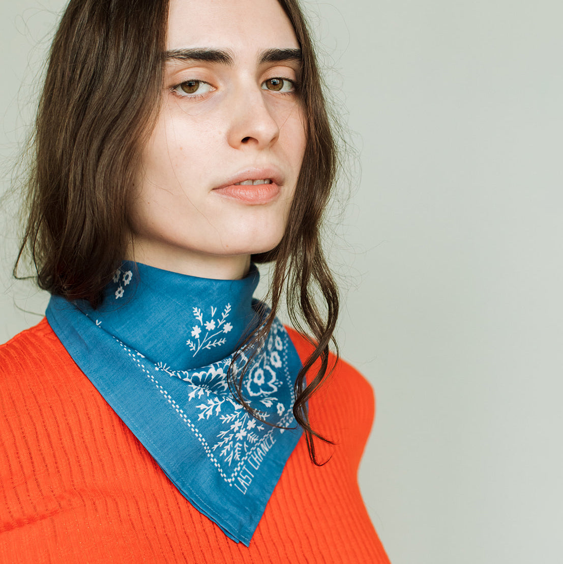 Cotton Bandana - Azure Blue Field