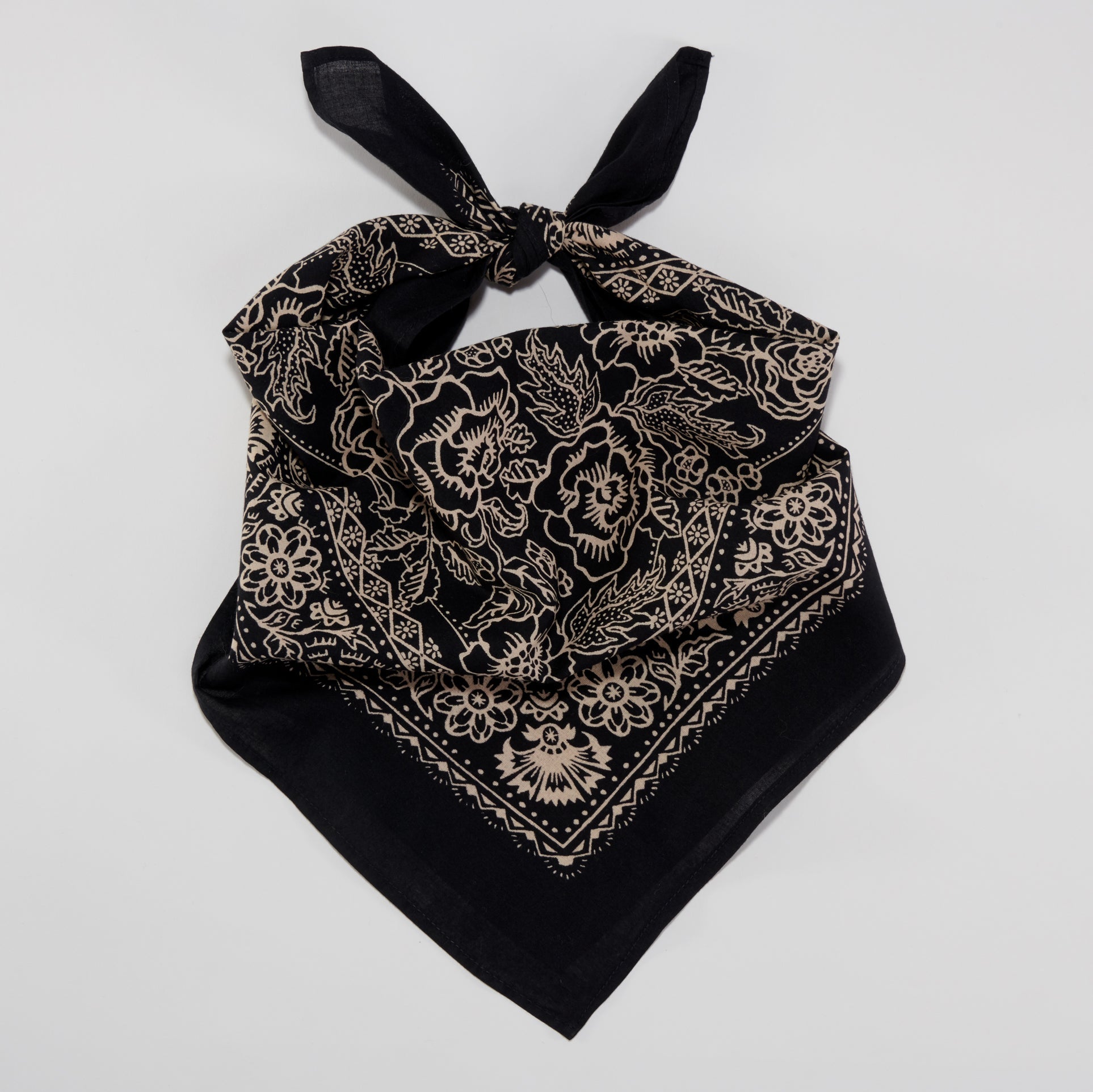 Cotton Bandana - Black Rosey