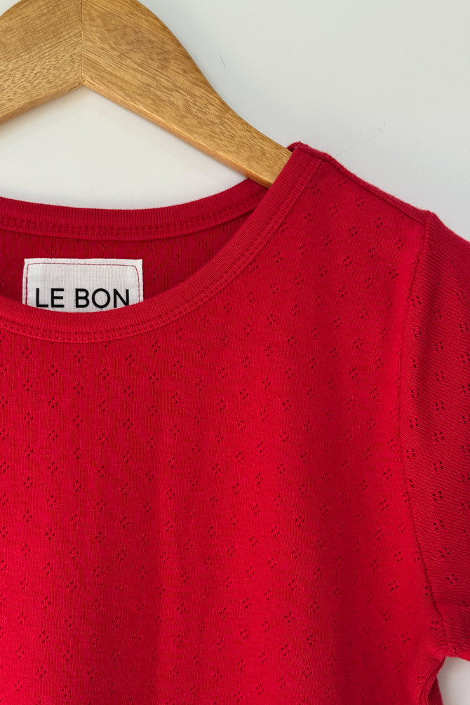 Babe Tee - Red Apple Pointelle