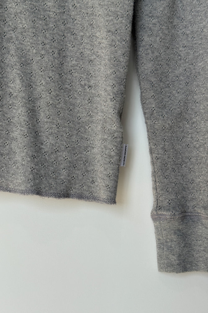Fundamental Tee - Gray Melange Pointelle