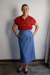 Denim Midi Wrap Skirt