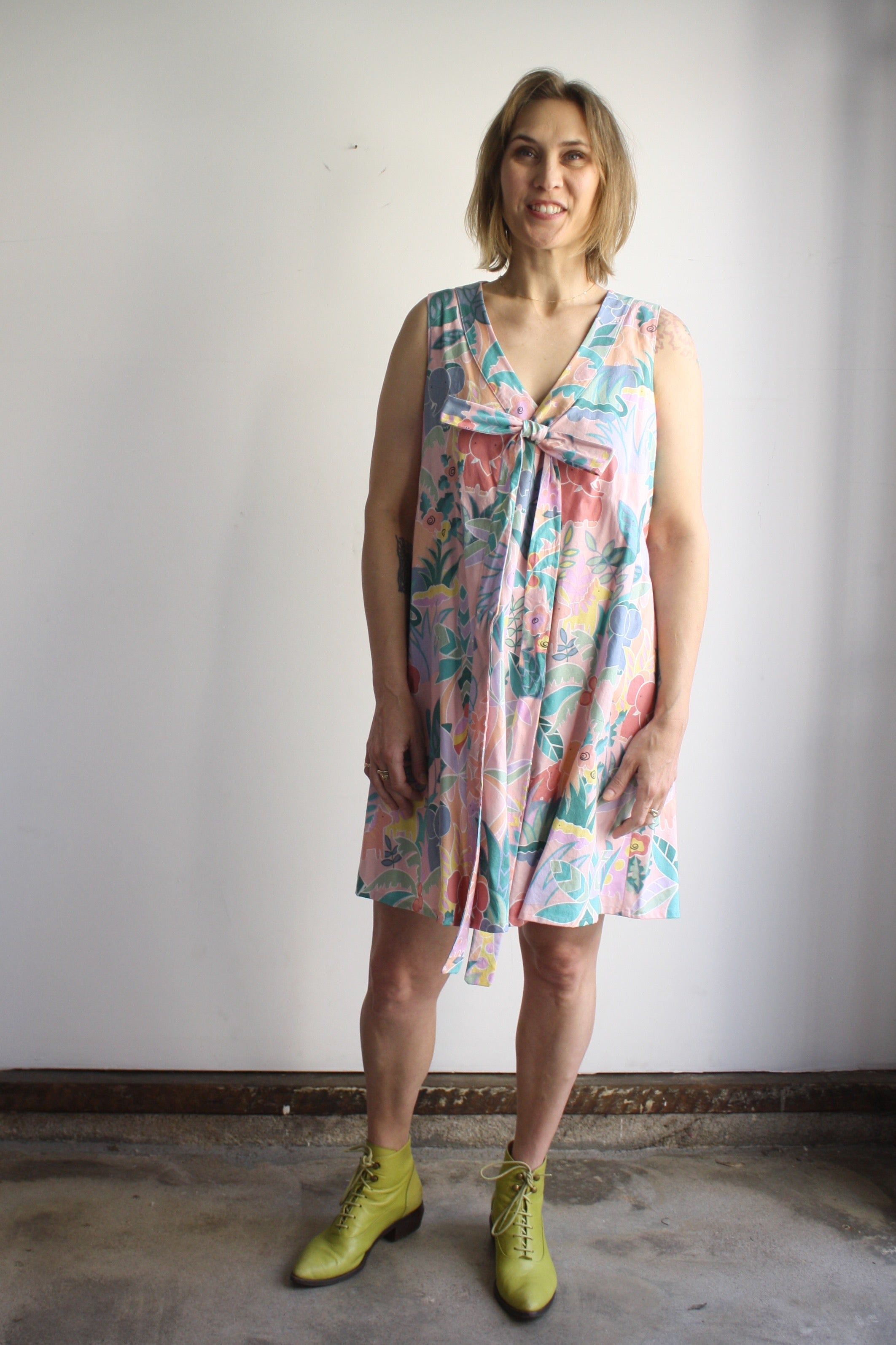 SAMPLE Sleeveless Bianca Dress - Pink Jungle