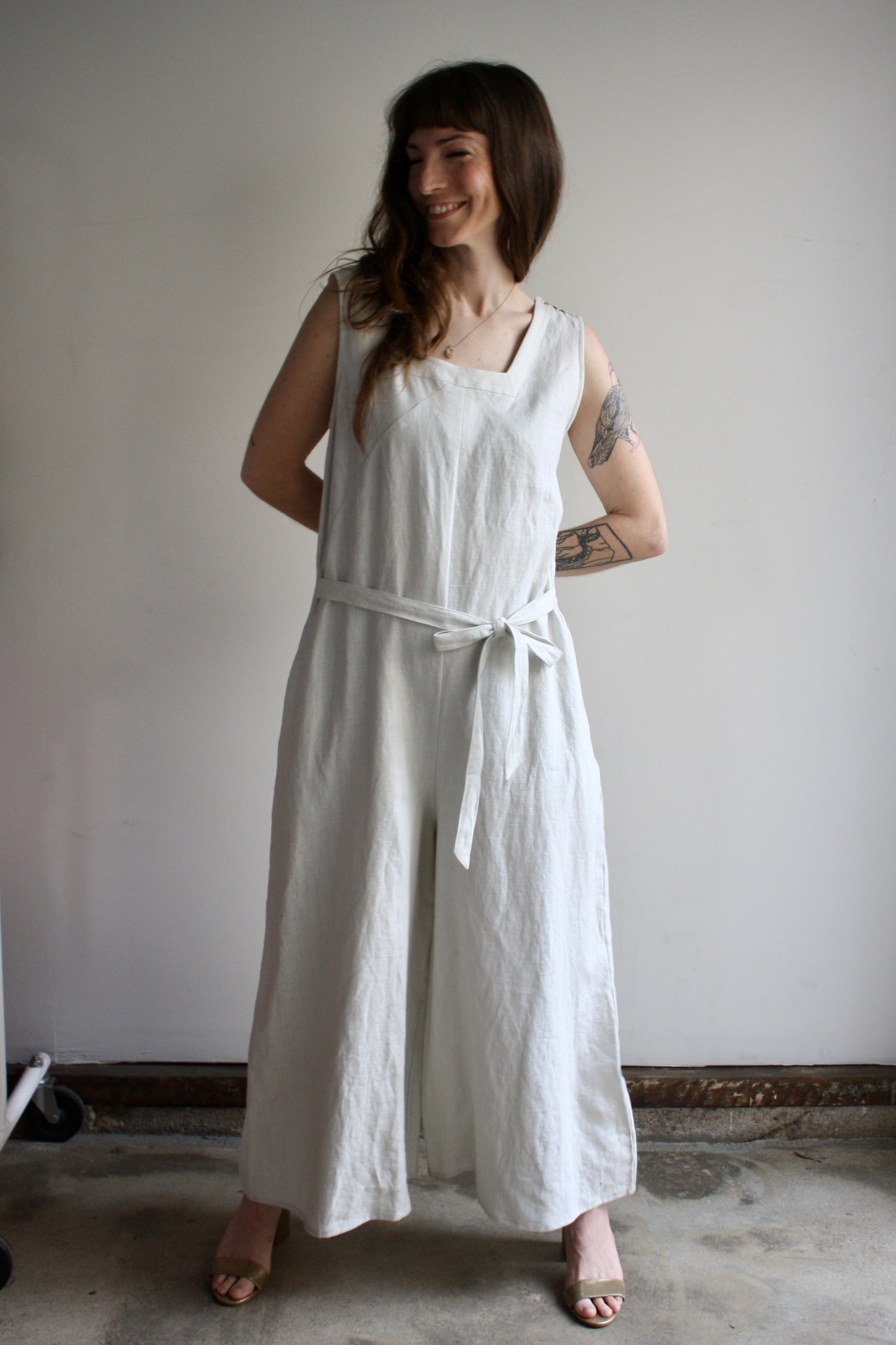 SAMPLE Blythe Jumpsuit - Bone Linen