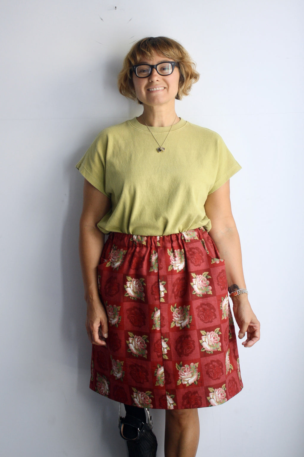 Claire Skirt - Rose Checker