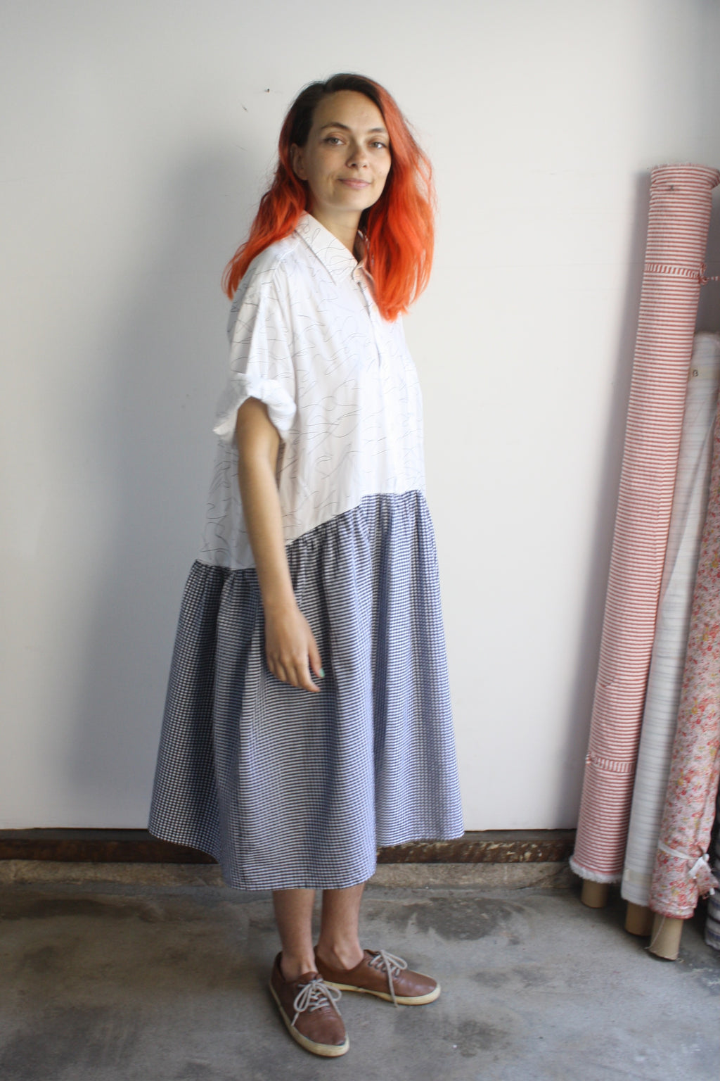 Hedy Dress 11 - Squiggle/Black Gingham