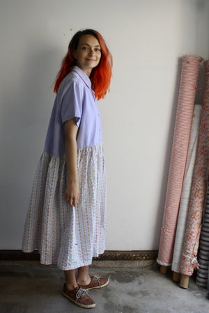 Hedy Dress 12 - Lavender Chambray/Seersucker