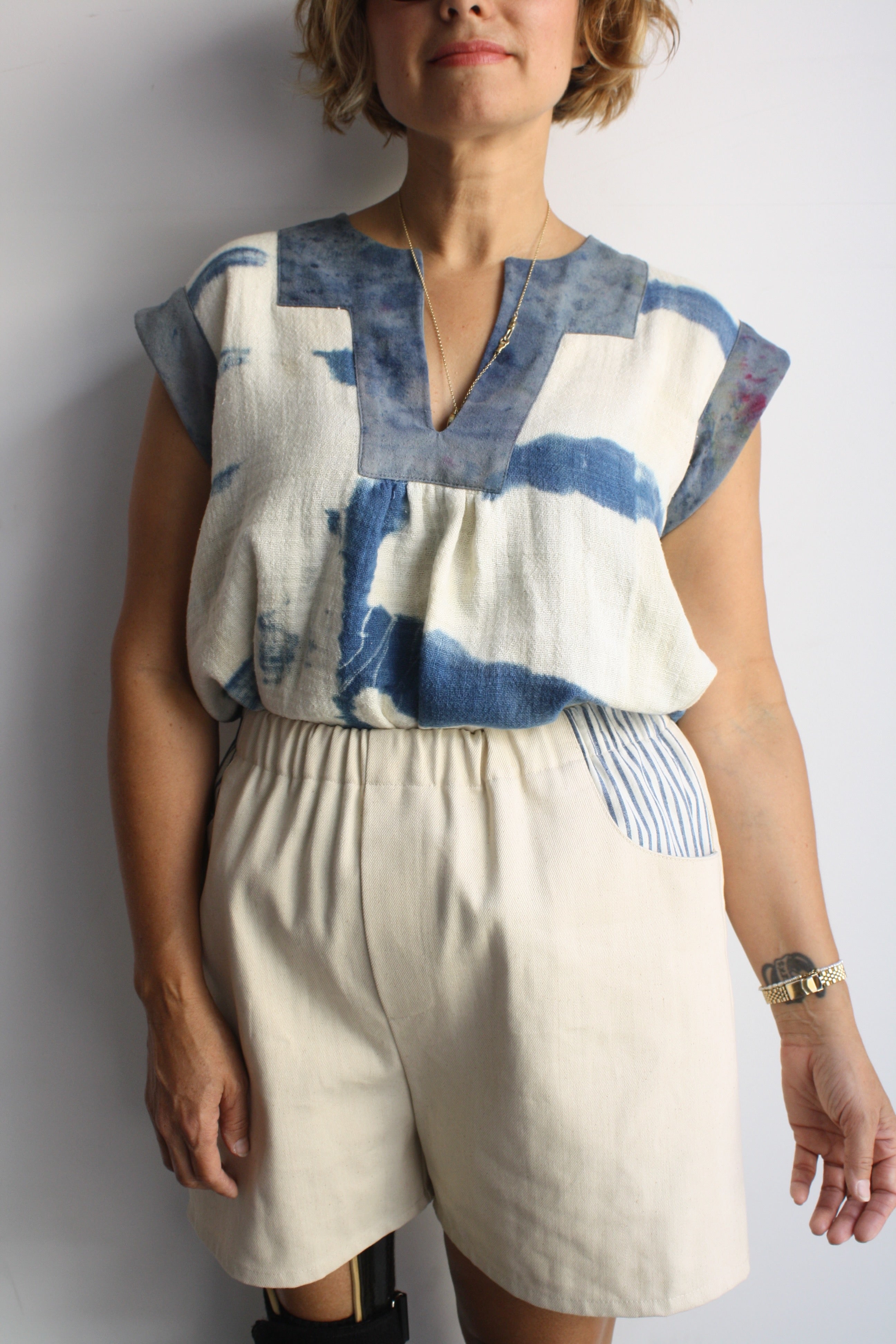 Jenny Top - Dyed Raw Silk/Cotton Gauze - Small 3