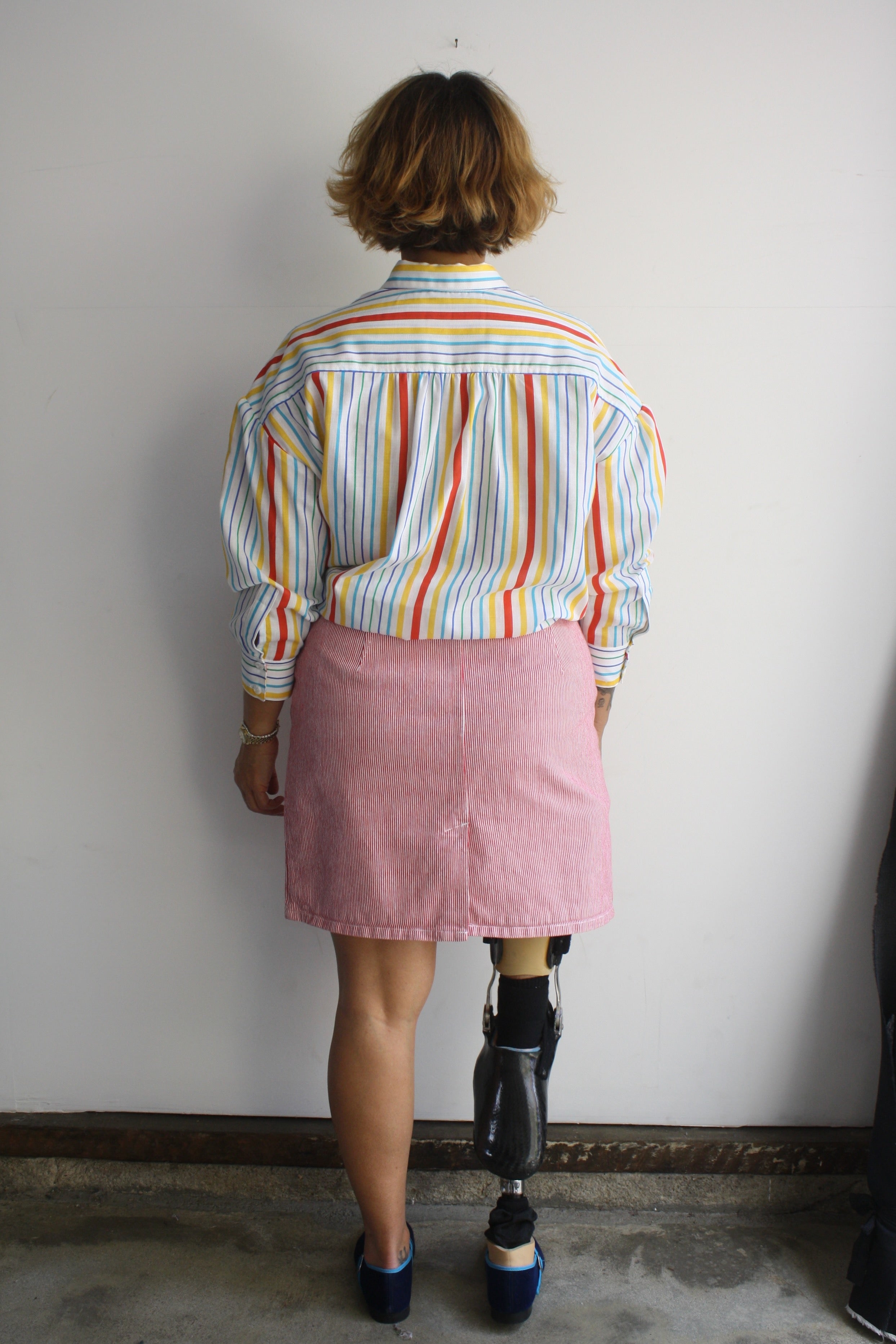 Red Engineer Stripe Mini Skirt