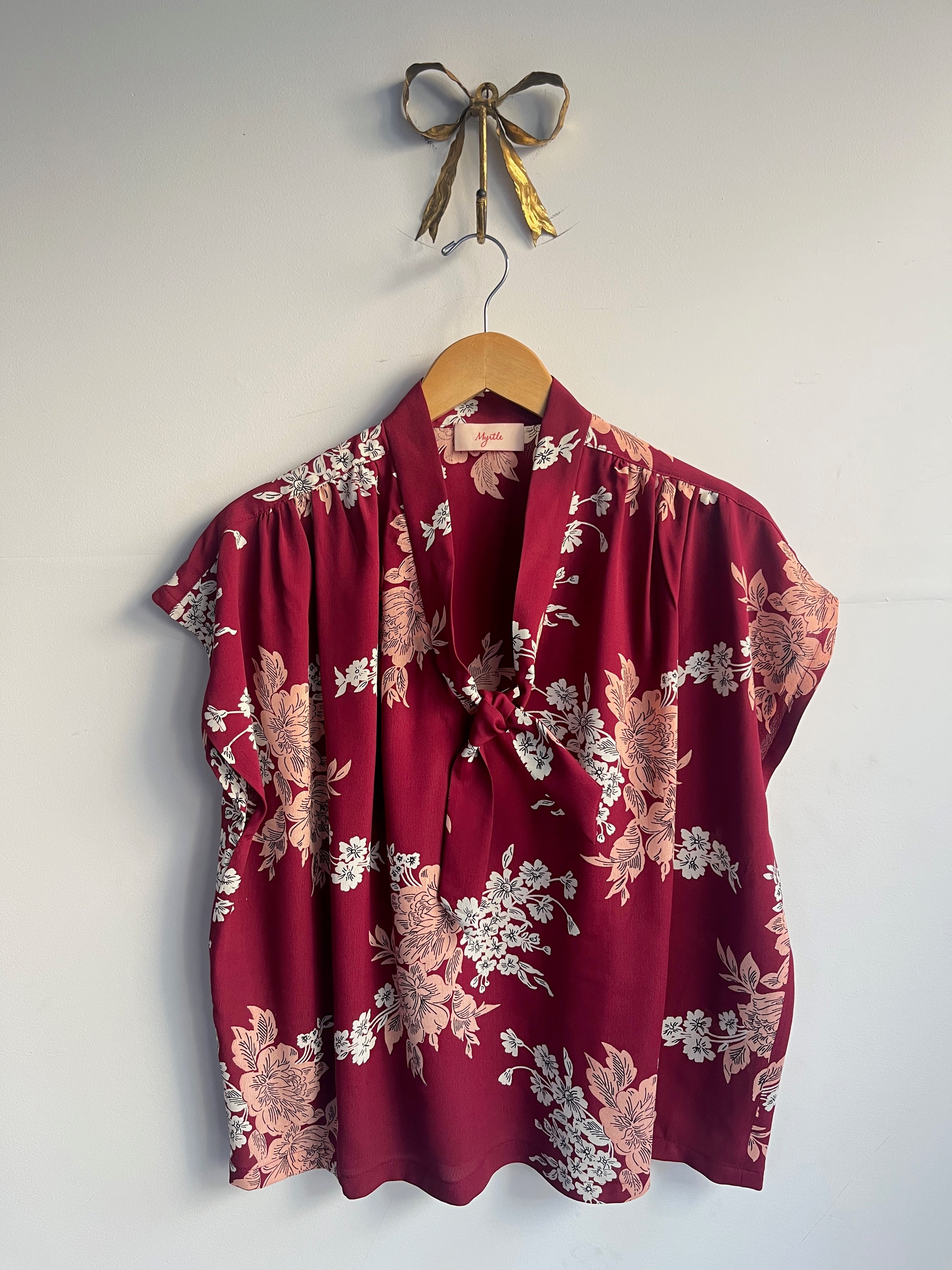 Faye Blouse - Burgundy Blossom