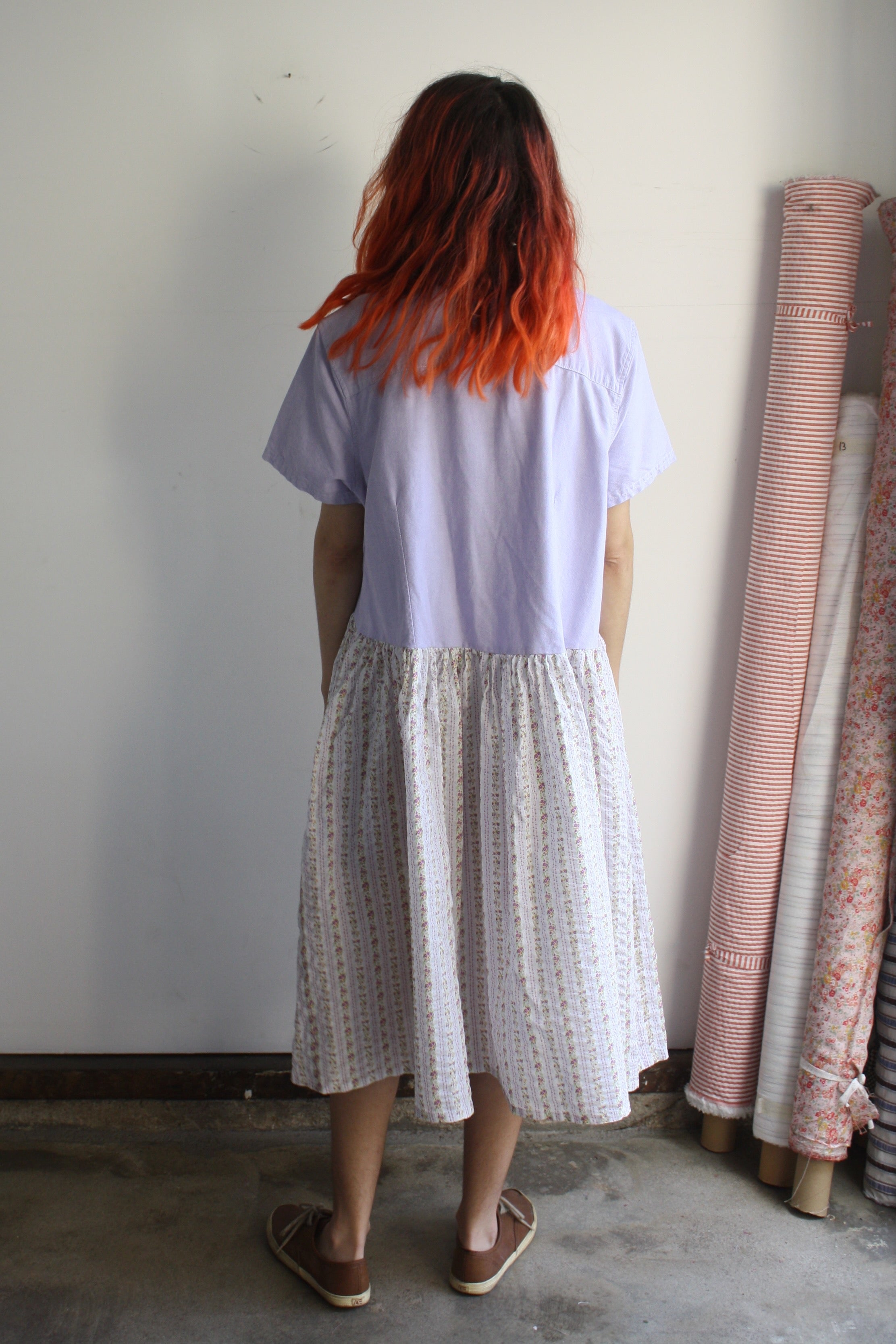 Hedy Dress 12 - Lavender Chambray/Seersucker