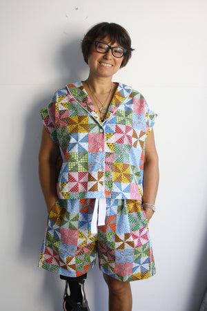 Sleepaway Top & Shorts - Patchwork