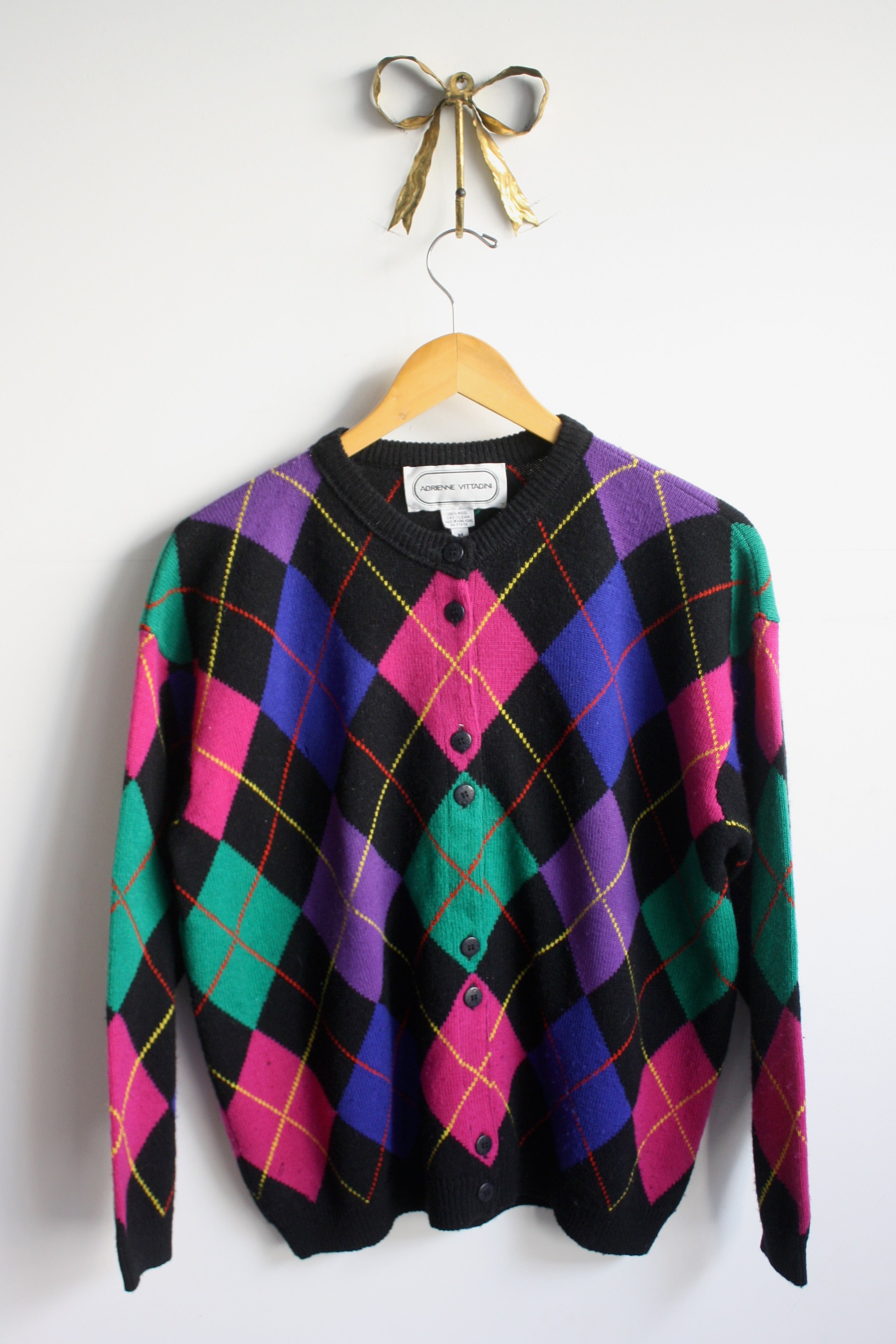 Bright Argyle Cardigan