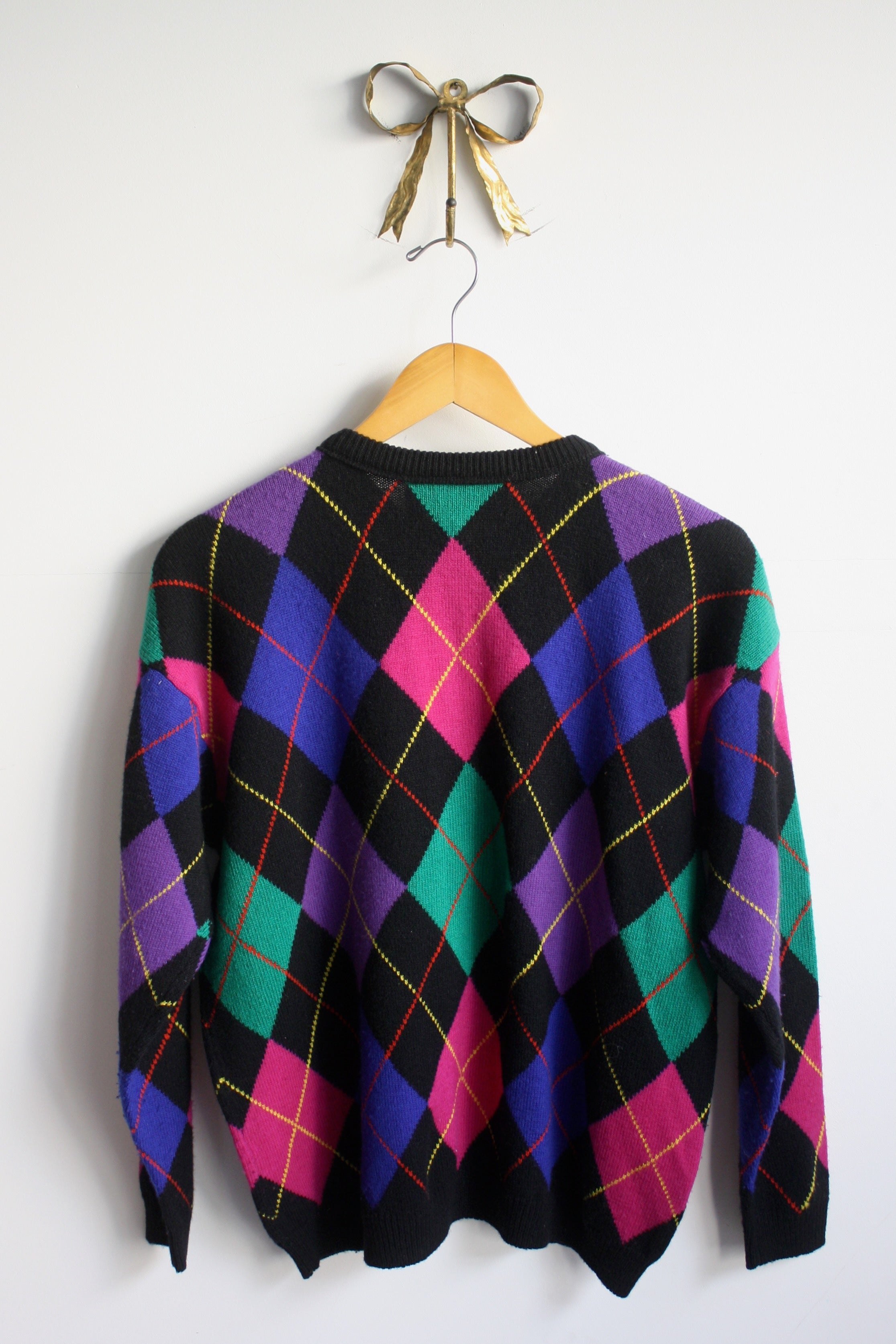 Bright Argyle Cardigan