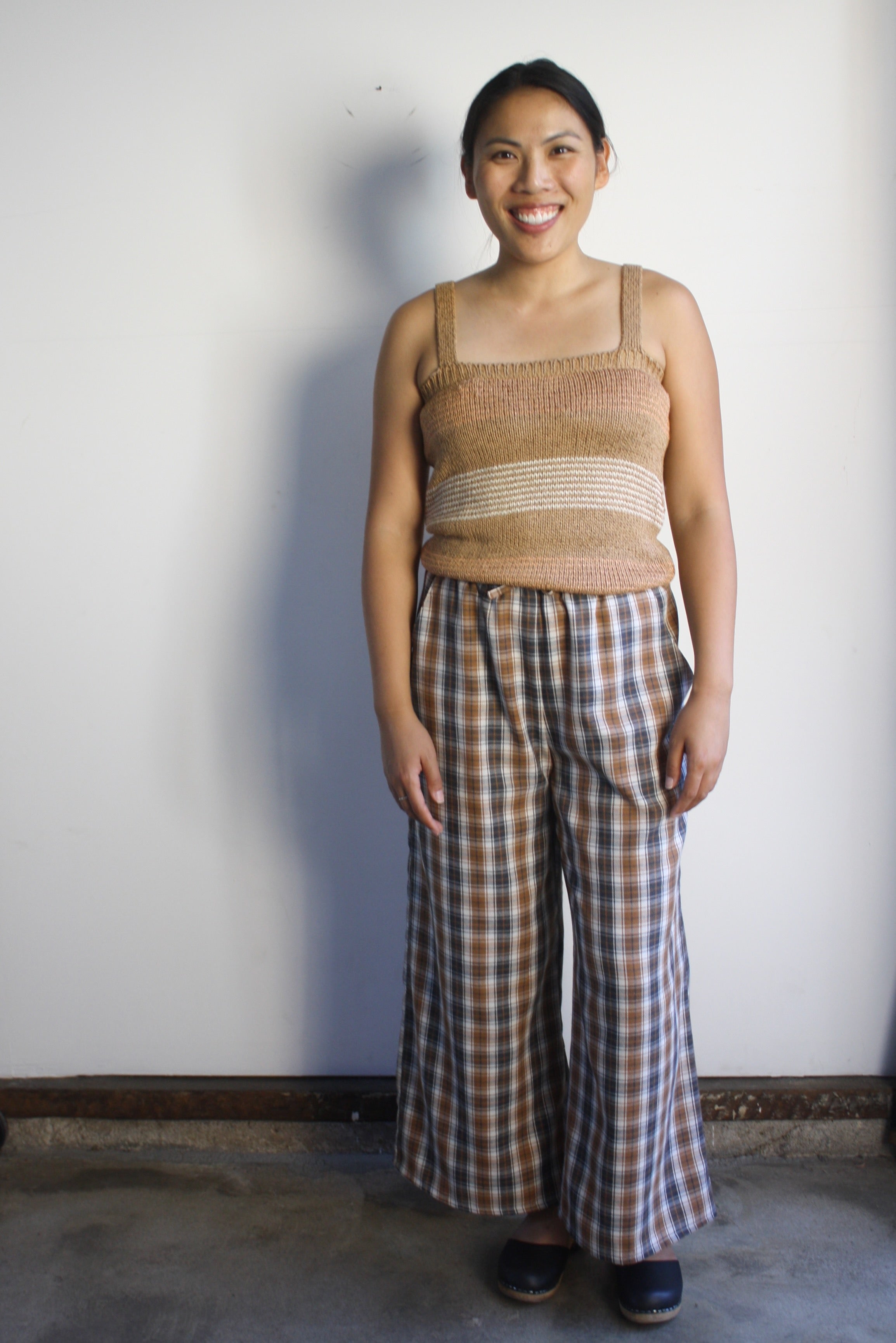 Esme Wide Leg pant - Camel/Charcoal