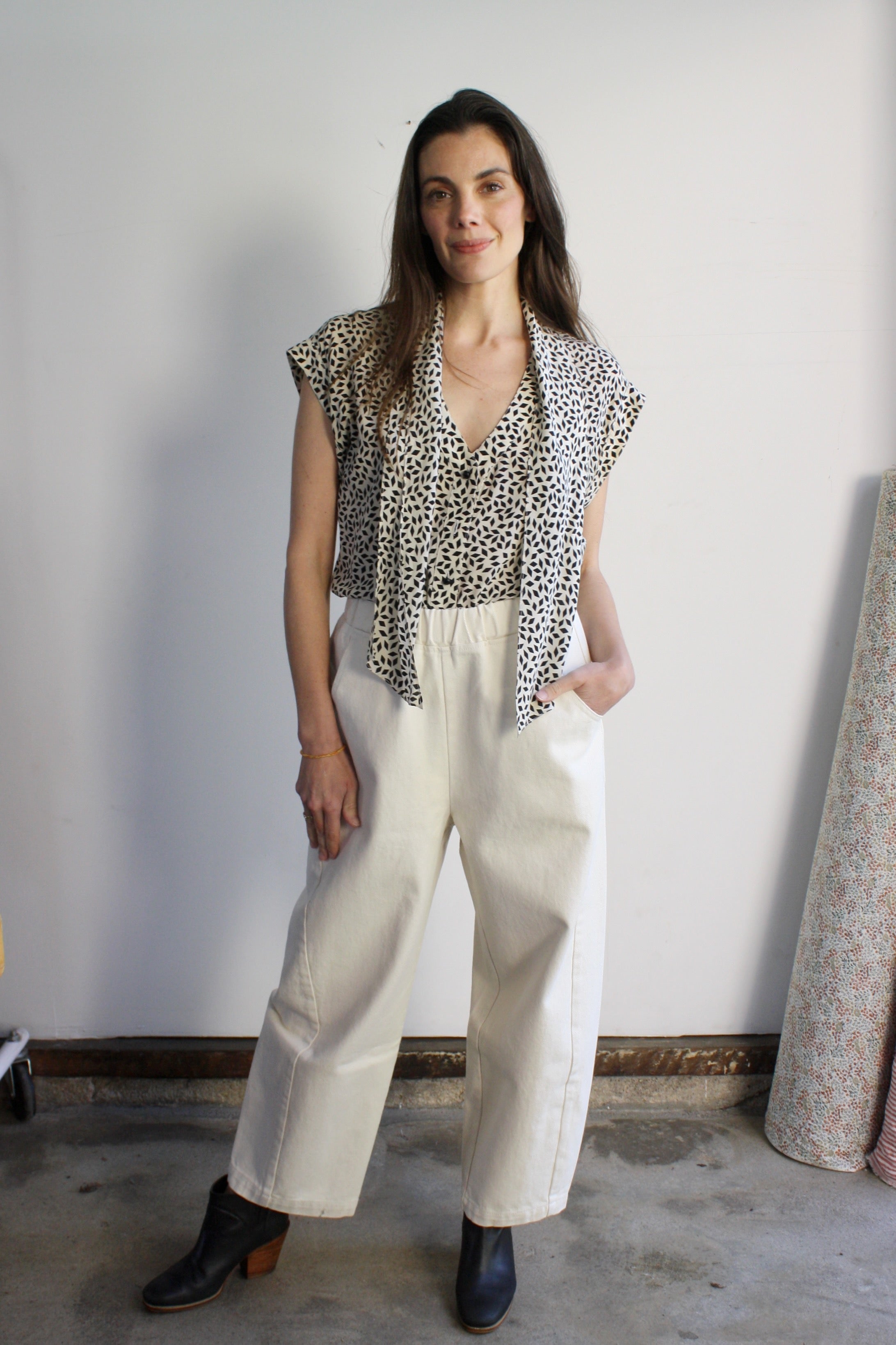 Ungaro Silk Tie-Neck Blouse