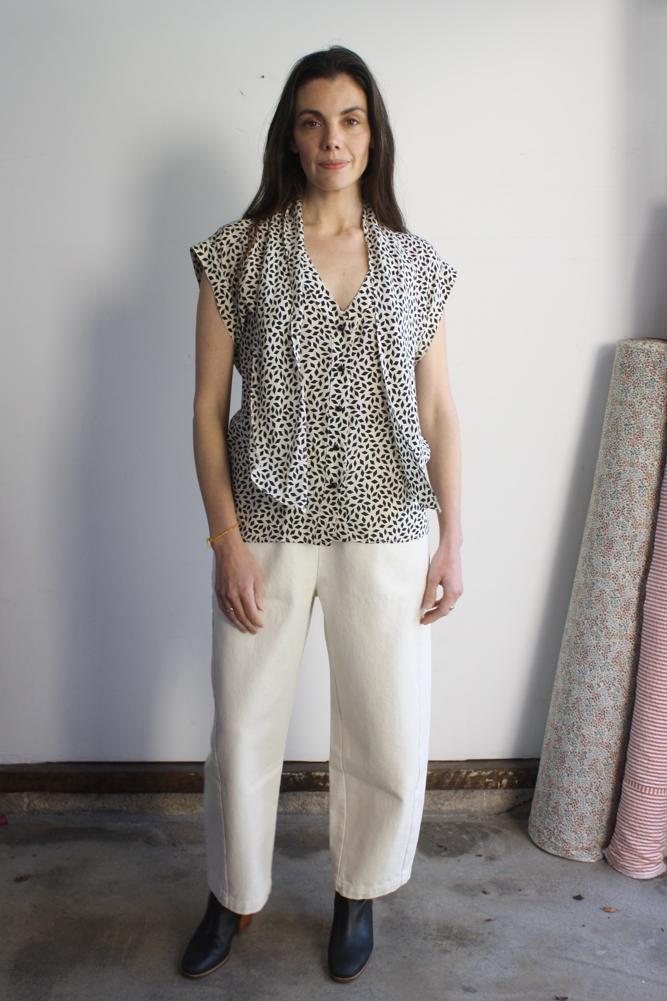 Ungaro Silk Tie-Neck Blouse