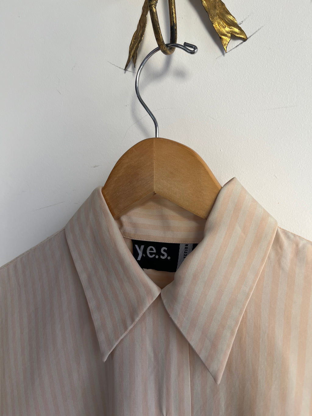 Peach Stripe Silk Blouse
