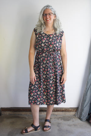 Black Floral Market Dress