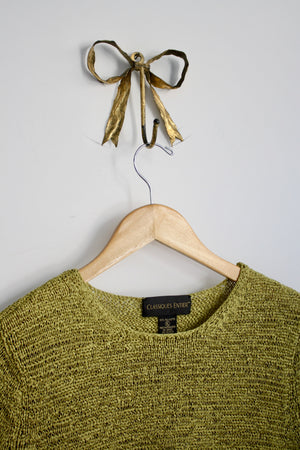 Chartruese Ribbon Knit Sweater