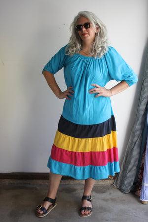 Colorblock Patio Dress