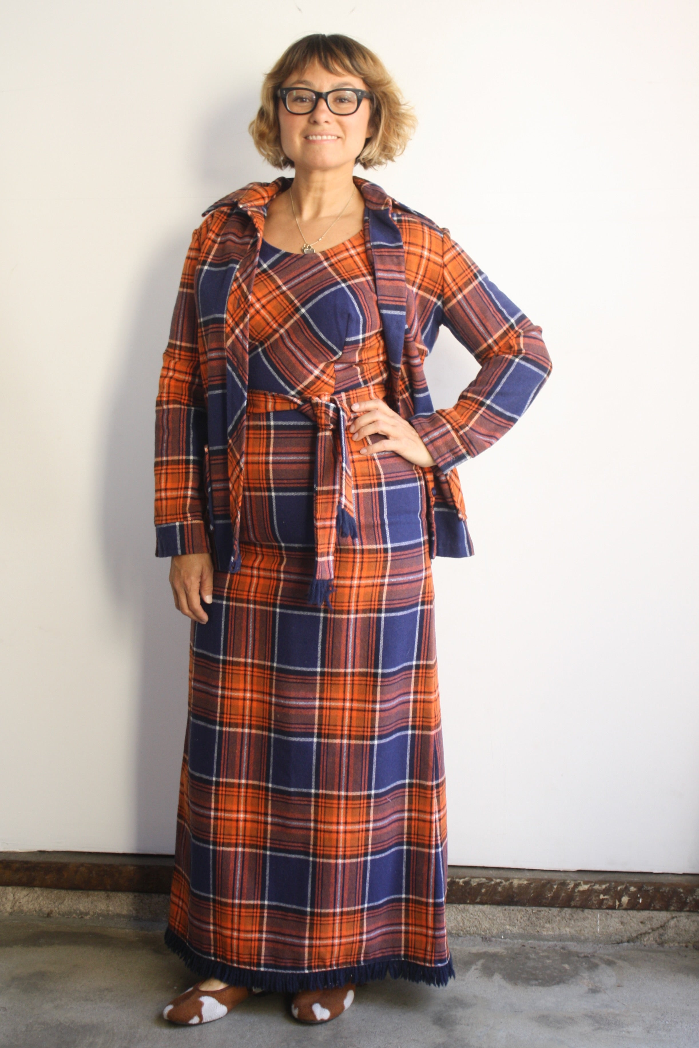 Fringe Wool Maxi Dress