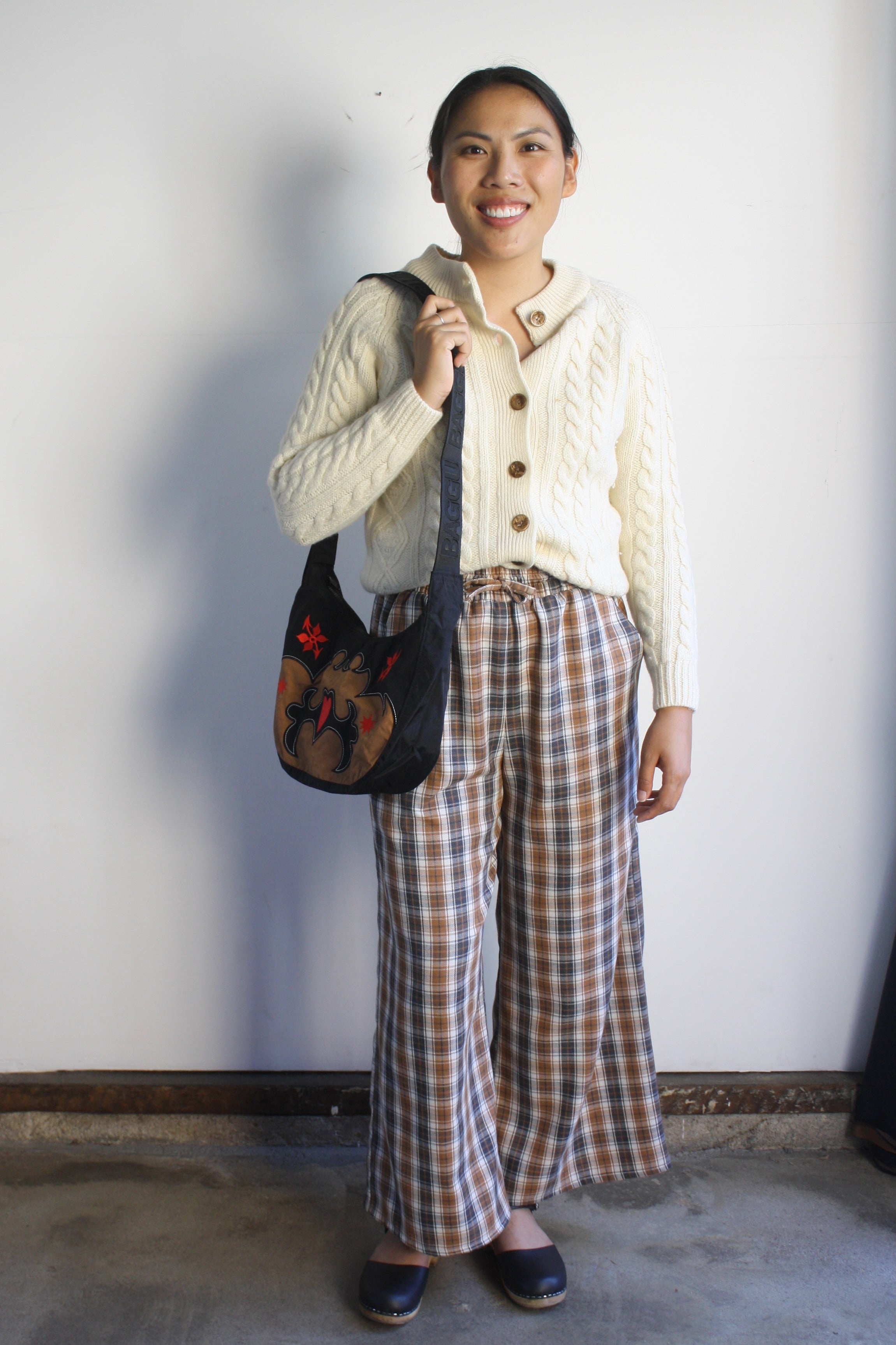 Esme Wide Leg pant - Camel/Charcoal