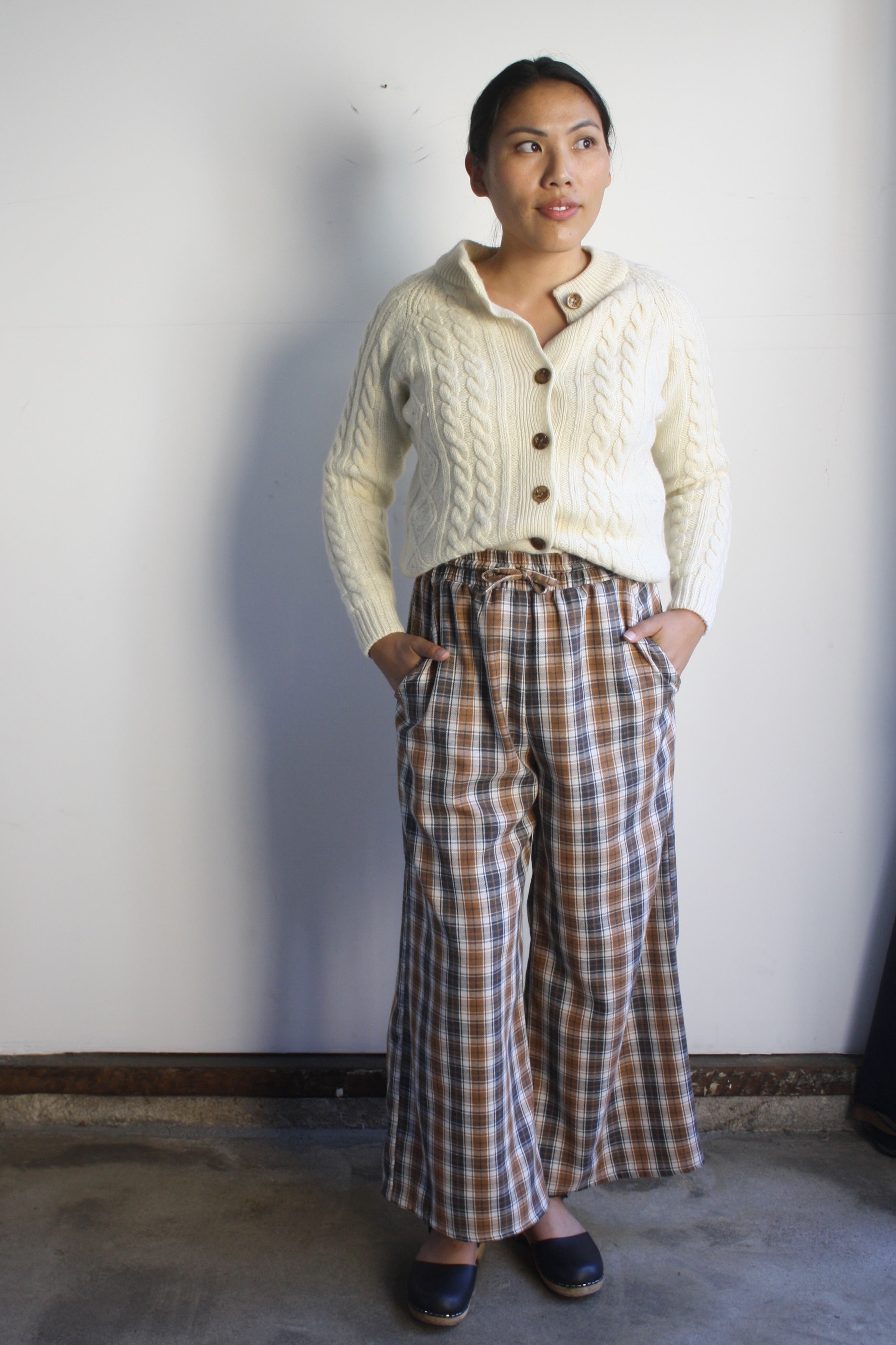 Esme Wide Leg pant - Camel/Charcoal