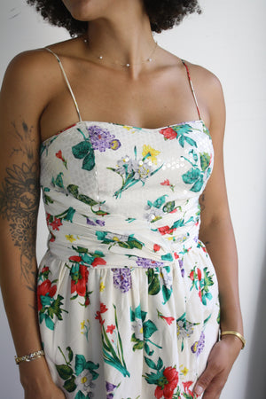 Silk & Sequin Floral Dress