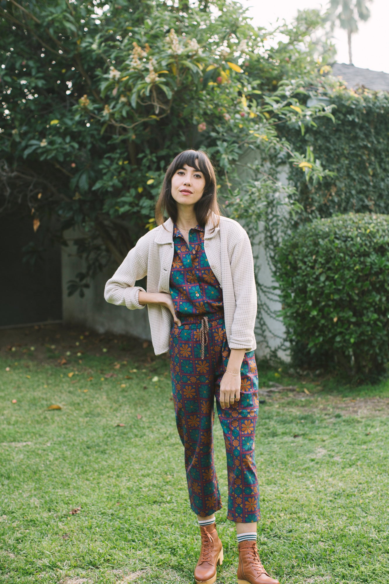 Myrtle Lou pants Bertie blouse daisy with jacket