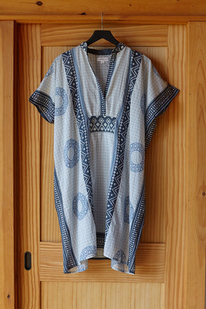 Emerson Short Caftan - Cerulean